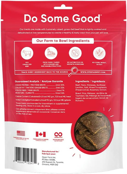 Open Farm Dehydrated Beef Grain-Free Dog Treats, 100% Grass-Fed Beef Recipe with Natural Simple Ingredients and No Artificial Flavors or Preservat...