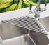 Triangle Dish Drying Rack for Sink Corner Roll Up Folding Stainless Steel Multipurpose Over The Sink Dish Drainer Mat for Kitchen (Grey)...