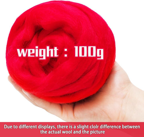3.53oz Wool Roving Yarn, Wool Felting Supplies, Pure Wools, Chunky Yarn, Spinning Wool Roving for Needle Felting Wet Felting DIY Hand Spinning (re...