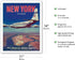 New York USA by Clipper - Boeing 377 over Manhattan Island - Pan American World Airways - Vintage Airline Travel Poster c.1950 - Fine Art Matte Pa...
