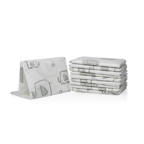 Dr. Talbot's Disposable Changing Pads, Absorbent Travel Diaper, Gray Elephant Print...