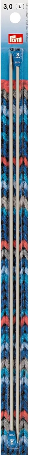 Prym 14" Single Point Aluminum, 3mm Knitting Needles, Grey 2 Count......