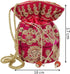Purpledip Potli Bag (Clutch, Drawstring Purse) For Women With Intricate Gold Thread & Sequin Embroidery Work, Dark Pink(10038)...