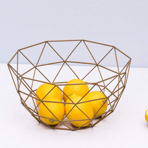 Fruit Stand Vegetables Serving Bowl Basket Holder for Kitchen Counter,Table Centerpiece,Fiesta,Metal Iron Wire,Wedding,Living Room,Large Round Mod...