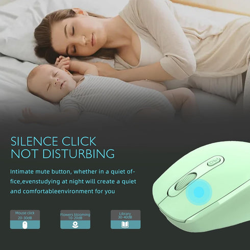 ONE-UP Wireless Mouse, 2.4G + Bluetooth, Rechargeable Battery, Silent, Portable, Smooth, USB Nano Receiver, for Laptop, Chromebook, PC, Mac, Windo...