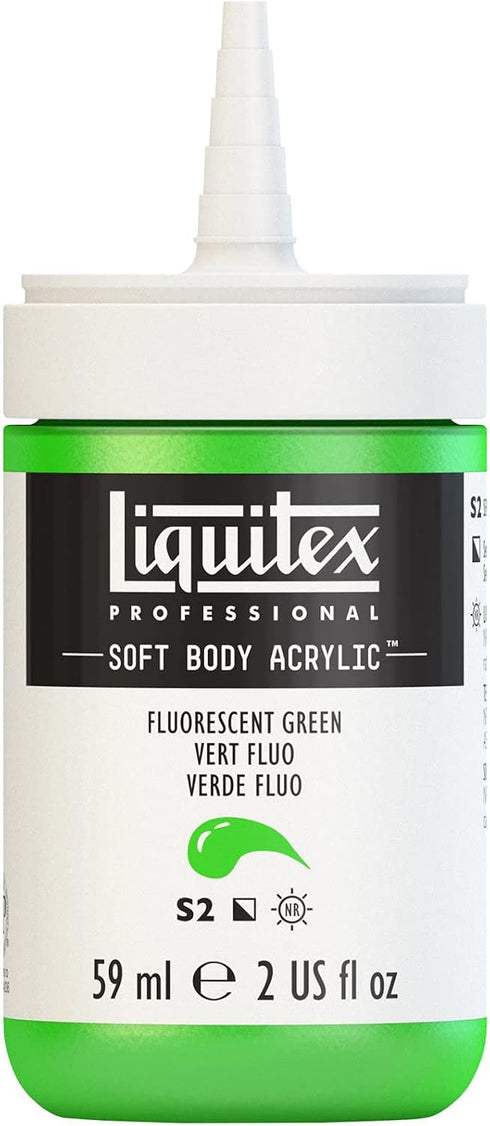 Liquitex Professional Soft Body Acrylic Paint, 59ml (2-oz) Bottle, Fluorescent Green...