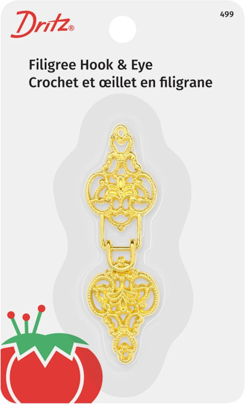 Dritz Filigree Hook and Eye Closure, 1 Set, Gold...