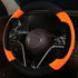 Steering Wheel Cover Deluxe Steering Wheel Protector for Cars MPV SUV Van Pickup Truck 14.5-15 inch (Black Orange)...
