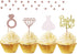 JeVenis 36 PCS Bride to Be Cupcake Toppers Diamond Ring Wedding Dress Cupcake Toppers Wedding Engagement...