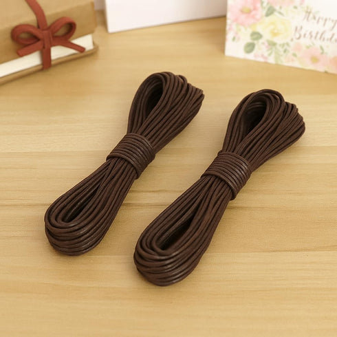 LWR CRAFTS 2mm Waxed Cotton Cord 45 Feet Per Pack (Pack of 2) (Chocolate)...