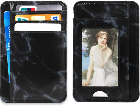 kandouren Slim Minimalist RFID Leather Wallets,Front Pocket Wallet,Credit Card Holder for Men,Money Clip Gift(Black Marble)...