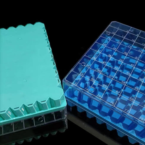 Cryogenic Storage Box - Polycarbonate Freezer Boxes,Blue/81 Place, for Storing 1.5-2.0 mL Cryotubes (Pack of 1)...