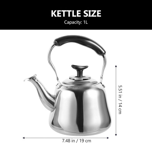 Luxshiny 1pc Chirping Kettle Hiking Tea Kettle Whistling Tea Kettle Loose Leaf Tea Kettle Stoveto Gas Stove Top Teapot Stove Teapot Stainless Stee...