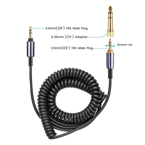 weishan WH-1000XM5 Cable Coiled Aux Cord Replacement for Sony WH-CH720N, WH-CH710N, MDR-950BT, 1AM2, 7520 Noise Canceling Headphones, 3.5mm(1/8") ...