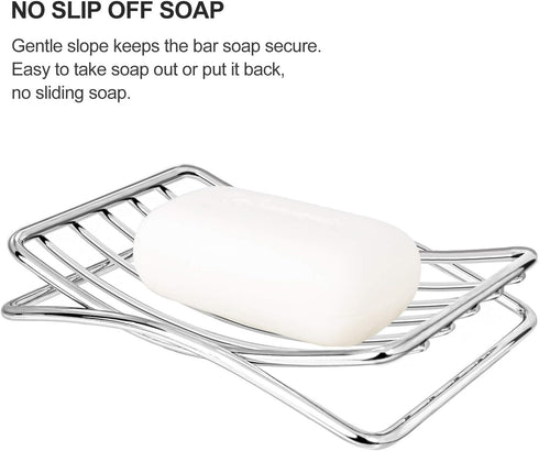 Soap Dish Stainless Steel Bar Soap Holder for Shower Bathroom, Self-draining Soap Dishes Sponge Holder for Kitchen Sink, Easy Cleaning Quick Dry(w...
