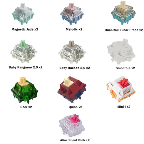 GATERON Keyboard Switches Tester, Baby Kangaroo2.0 Magnetic Jade Melodic Smoothie Dual-Rail Lunar Probe Switches RGB LED for Mechanical Keyboard (...