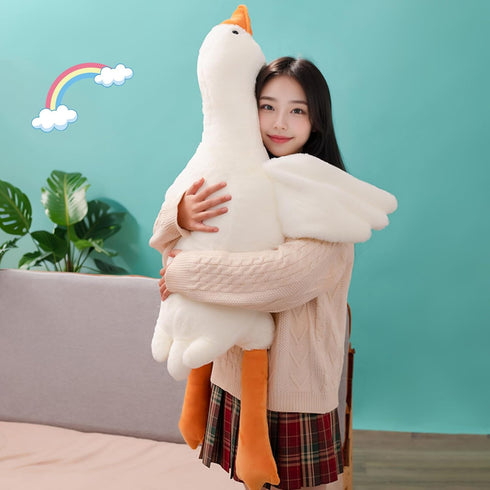 Heionia Goose Stuffed Animal 19.7'' Goose Plush Toy White Stuffed Goose Soft Plushie Sleeping Hugging Pillows 1Pcs...