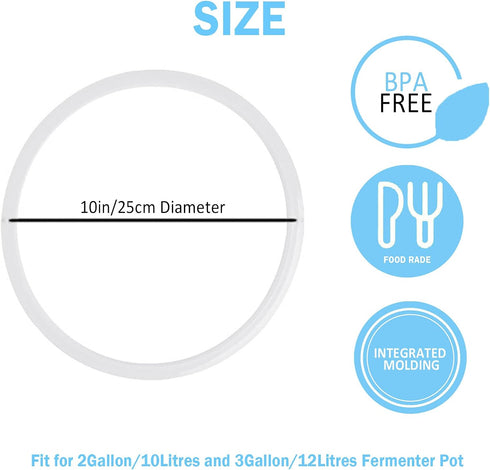 Silicone Sealing Ring Food Grade Gaskets Spare Parts for Still/water distiller/Wine Making Kit 2 Gallon...