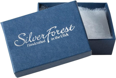 Silver Forest Earrings - silver hummingbird w/blue wings on cloud...