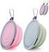 SLSON Collapsible Pet Feeder, 2 Pack Dog Bowls with Cover Lids, Portable Foldable Cat Water Dish Bowl for Pets, Small, Fairy Pink and Sprout Green...