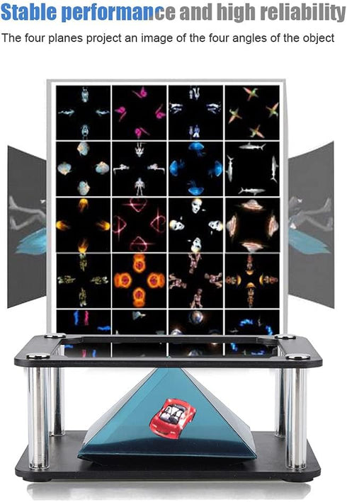 3D Holographic Display Stands Projector, 3.5~6Inch Mobile Smartphone Hologram for Corporate Product Display, Cartoon Interaction and Personal Ente...