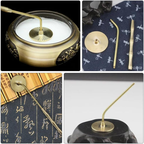 NUOBESTY Incense Ash Long Handle Incense Ash Press Seal Stick Shovel DIY Fragrance Accessories for Home Shop Decor...