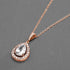 Mariell Rose Gold Cubic Zirconia Crystal Bridal Necklace, Teardrop Pendant Wedding Prom Jewelry Gift...