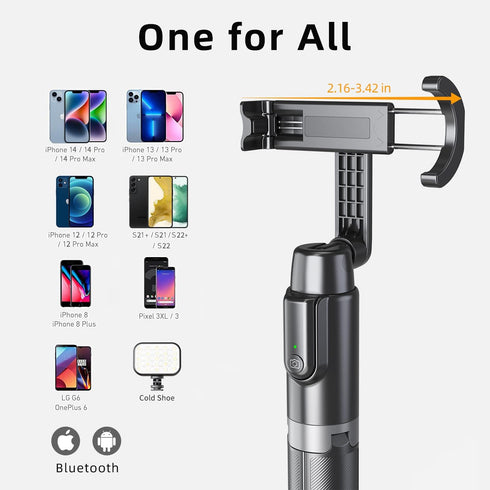 Selfie Stick Tripod for iPhone, Cell Phone Stand for Recording with Wireless Remote, Lightweight Tripod Stand for iPhone 13/12/12 Pro/12 Pro Max/1...