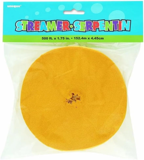 Yellow Crepe Crepe Paper Roll Streamer - 81 ft (Pack Of 1) - Perfect For Parties, Decorations & Events...