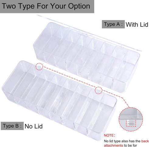 Acrylic Electronics Organizer-8 Sections Clear Cable Storage Bin Box,Cord Management Holder,Desk Storage Accessories with 20 PCS 6 Inch Reusable F...