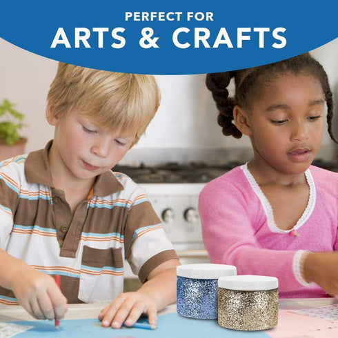 Healthy Packers Slime Containers with Water-tight Lids (8 oz, 12 Pack) - Clear Plastic Food Storage Jars with Individual Labels- Great for your sl...