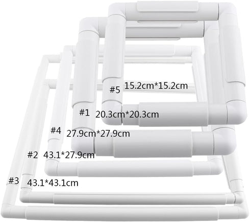 Embroidery Clip Frame, Q Snap Stitch Frame, 4 Size Plastic Sewing Hoop for Embroidery, Hand Quilting, Needlepoint, Silk-Painting, DIY Craft Sewing...