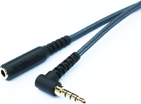 50cm(1.5ft) Right Angle 4 Pole 3.5mm 1/8 inch Male to 4 Pole 3.5mm 1/8 inch Female Stereo Audio Headphone Earphone Extension Cable Adapter Cord Ta...
