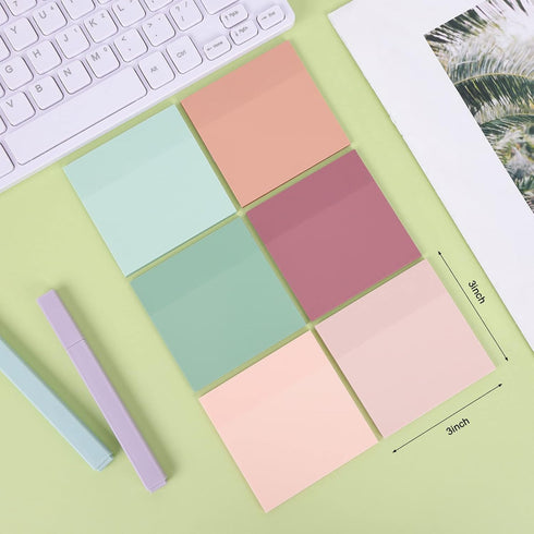 EOOUT Pastel Sticky Notes, 6 Pack, 3x3 Inches, Translucent Clear Sticky Pads, Morandi See Through Notes, Bible Journaling, Boho Aesthetic, 300 She...