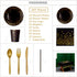 201 Black and Gold Party Supplies, Golden Dot Disposable Party Dinnerware - Black Paper Plates Napkins Cups, Gold Plastic Forks Knives Spoons for ...