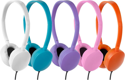 Kids Bulk Headphones for Classroom School 5 Pack,Durable Wired Classroom Headphones for Kids Student Children Teens Boys Girls,HD Sound 3.5mm Jack...