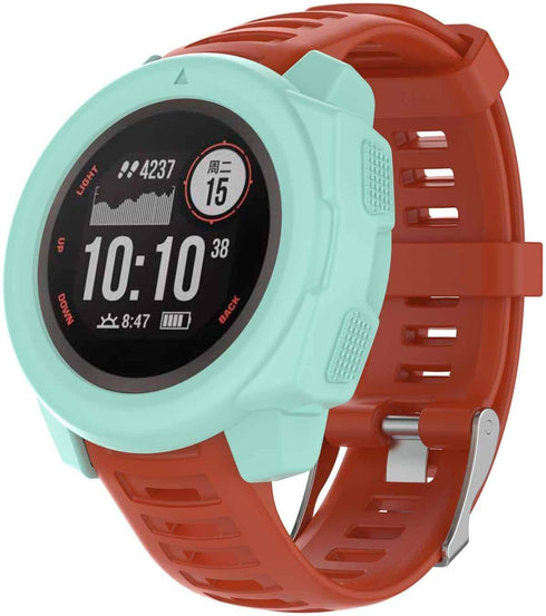 SplenSun Compatible Silicone Protective Cover Cases Anti-Scratch Bezel Protector Replacement for Garmin Instinct,Instinct Solar Smartwatch (Black&...
