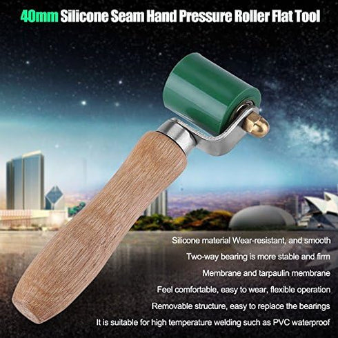 Silicone Hand Roller, 40mm Silicone High Temperature Pressure Roller for Roofing Hot Air Heating PVC Welding, 1.6 x 1.3inch...