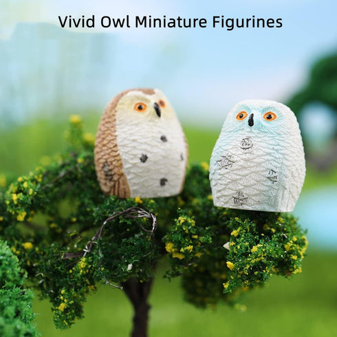 Mini Owls Fairy Garden Accessories, Owl Miniature Figurines Fairy Garden Decor for Micro Landscape, Plant Pots, Bonsai Craft Decor, Party Decorati...