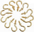 Mini Brass Plated Ceiling Screw Hooks, 50 Pcs (1 inch), Gold, Hanging Cup Hooks for Plants, Mugs, Decorations...