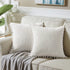 Fancy Homi 2-Pack Cream Corduroy Pom Pom Throw Pillow Covers, 18x18 Inch...