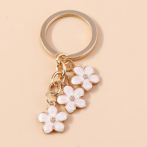 5 pcs Keychains for Women Girls,Flowers Charms Enameled Keychain Tassel Keyring Gifts Purse Bag Accessories Bulk...