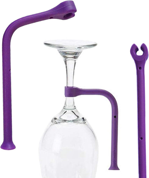 UoYu Tether Silicone Dishwasher Attachment Silicone Stemware Saver Flexible Stemware Holder Dishwasher Wine Glass Protector (Purple/8 pcs)...