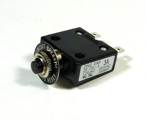 Philmore 3 Amp Push Button Manual Reset Thermal Circuit Breaker 50V DC, 250V AC...