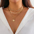 Hip Hop Layered Choker Necklace for Women Punk Vintage Coin Pendant Necklace Snake Chain Toggle Clasp Necklace...