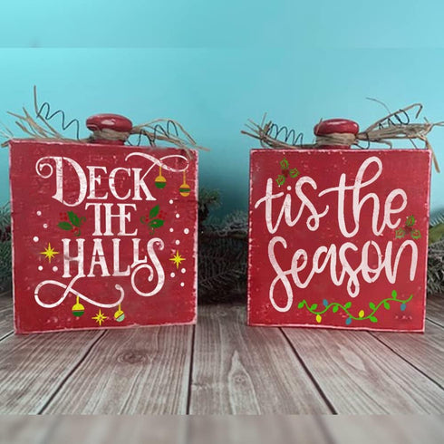 Set of 9 Christmas Stencils for Painting on Wood – Art Stencils for Drawing, Signs, Wall Art, Canvas, Fabric - Stencils for Crafts Reusable - incl...