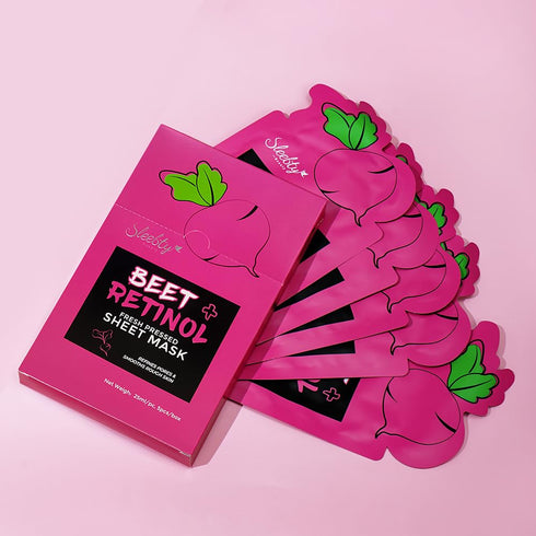 Beet Vitamin A & Turmeric Facial Sheet Masks For Skin care,Beauty,for All Skin Types,Helps Anti Wrinkles, Smooths,and Moisturizing Skincare (10-Pa...