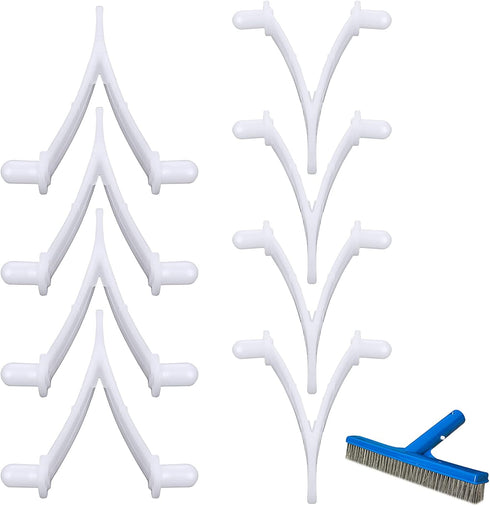 Aster 8Pcs Pool Brush Clip Pool V Clips Replacement Set for Poles- Pool Brush Plastic Clips/Pool Pole Clips Perfect for Pool Brushes, Skimmers, an...