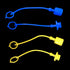2sets 1/2 ISO A+ISO 5675 Hydraulic Coupler Male Dust Cap and Female Plug Cover,Hydraulic Quick Disconnects Port Plug Cover Fittings, Yellow + blue...