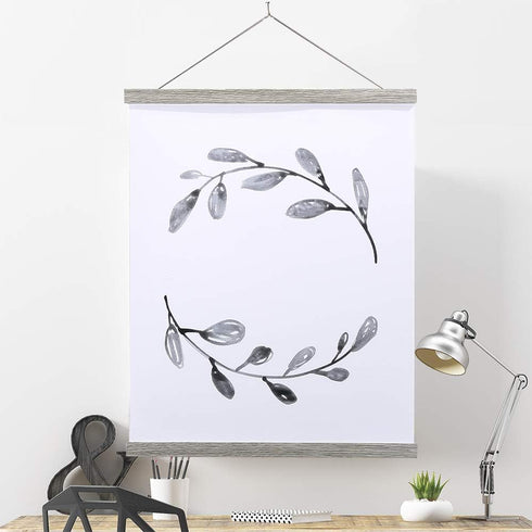 Ywlake Magnetic Poster Hanger, 24x36 24x18 24x32 Poster Frame Wood Wooden Magnet Print Posters Dowel Scroll Hanger Hangers Hanging Kit for Walls M...
